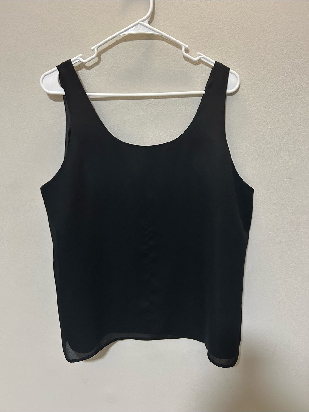 Adrianna Papell Evening Essentials Black Scoop Neck Tank Top Blouse XL 0268